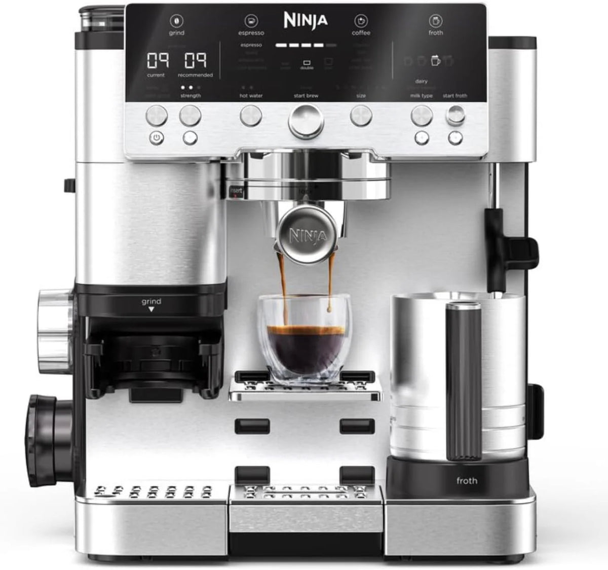 Ninja Luxe Premier Ekspres Do Kawy 3 W 1, Latte, Cappuccino, Cold Brew, Espresso, Wbudowany Młynek I Spieniacz Do Mleka, Łatwy W Obsłudze, 4 Automatyc