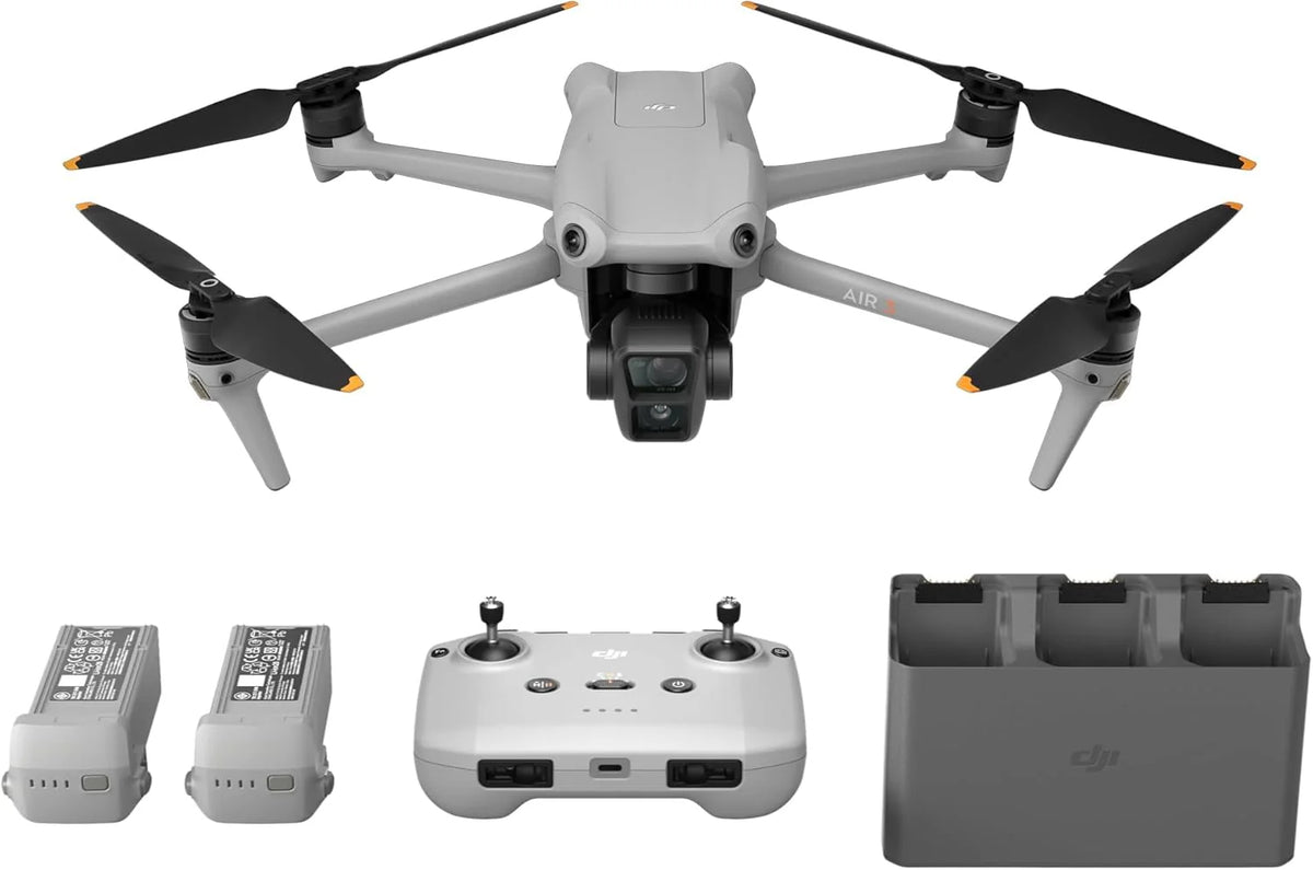 Dji Air 3 Fly More Combo Ze Zdalnym Kontrolerem Dji Rc-N2, Dron Z Kamerą Dla Dorosłych 4K Hdr, Podwójne Aparaty Główne Średniej Wielkości Tele I Szero