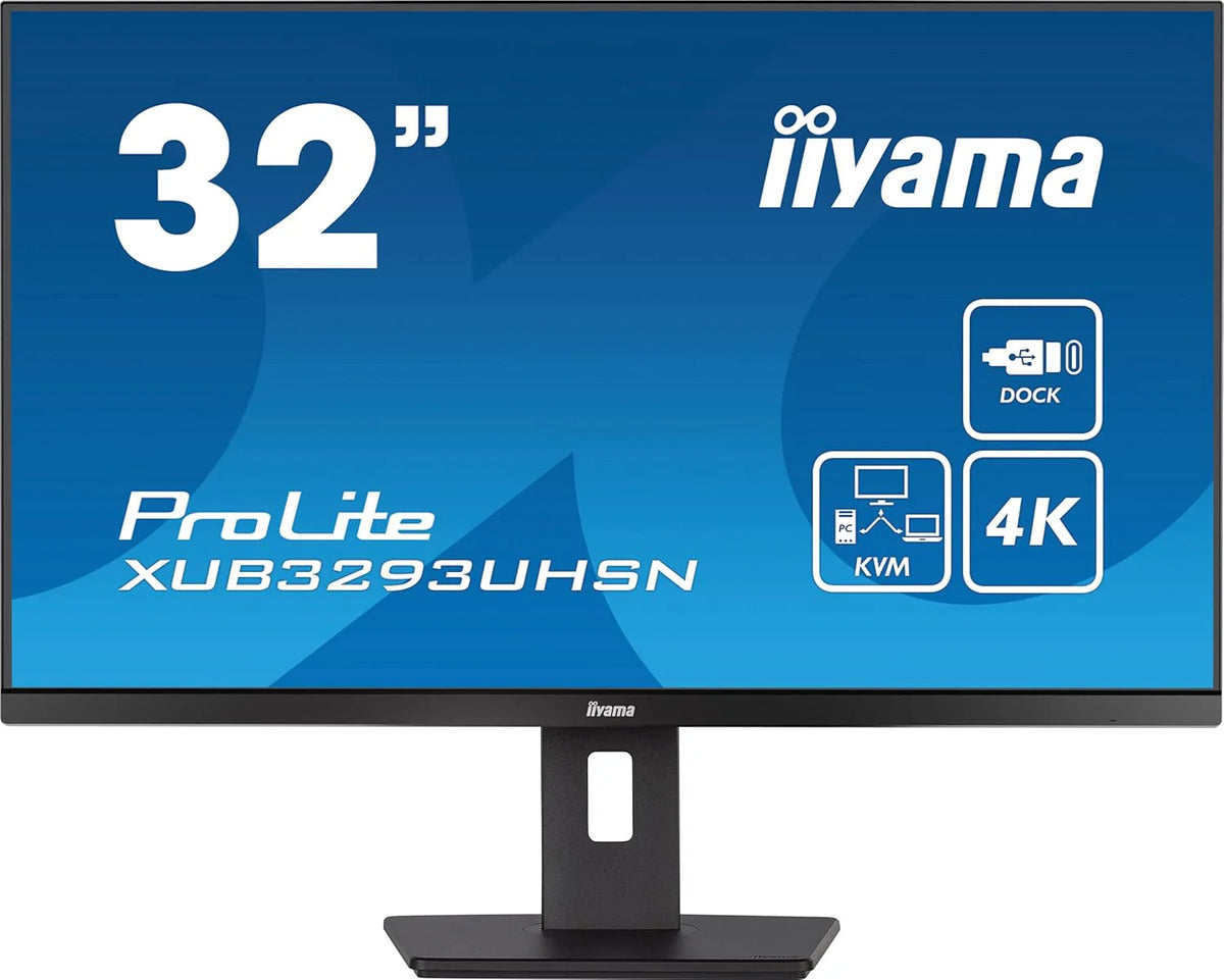 Iiyama Prolite Xub3293Uhsn-B5 80 Cm 31,5" Ips Led Monitor 4K Uhd Hdmi Dp Usb3.0 Usb-C 65 W Lan Przełącznik Kvm Slim-Line Regulacja Wysokości, Czarny
