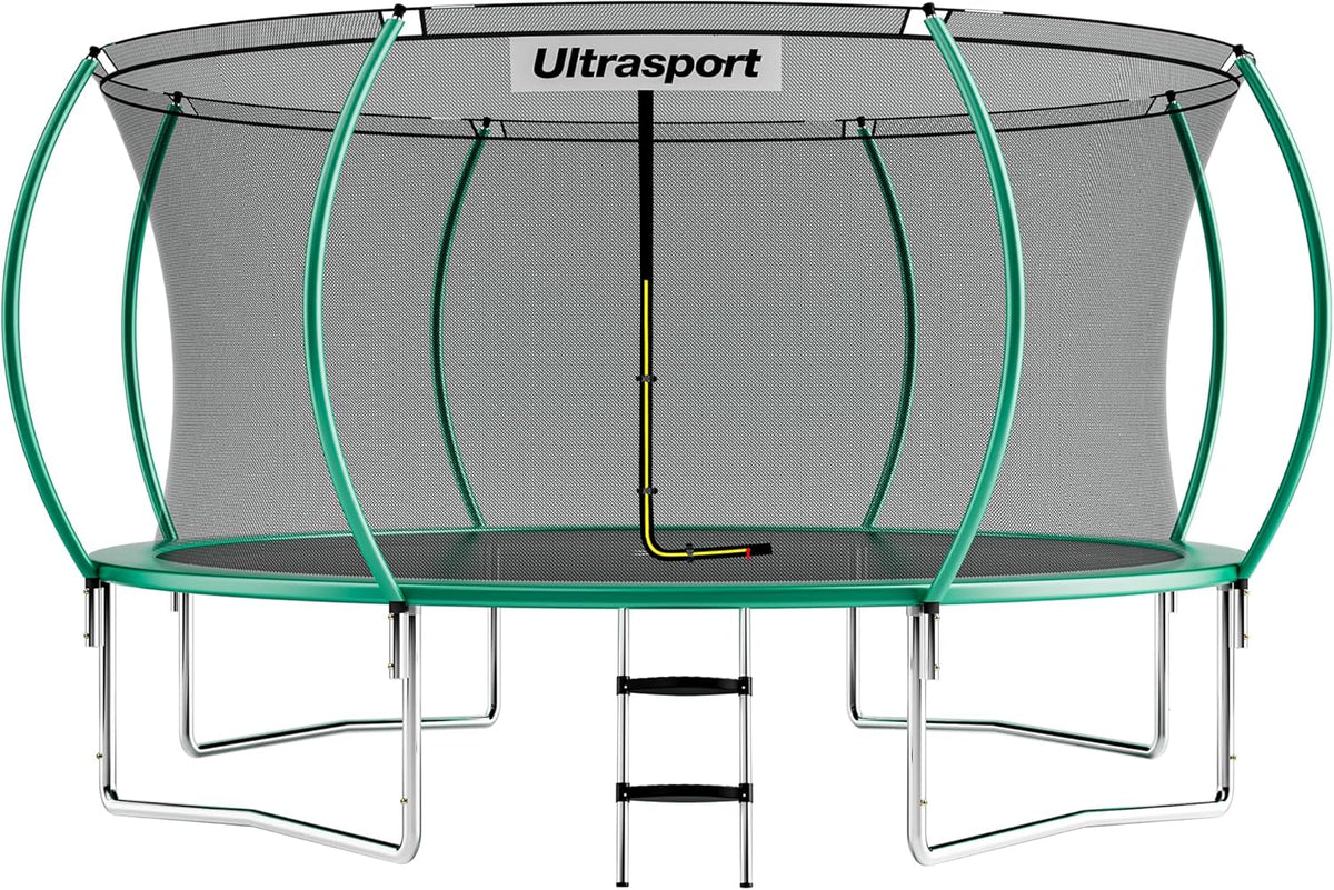 Ultrasport Deluxe Trampolina, Ø 244/305/366/430 Cm, Certyfikat Tüv Rheinland + Gs, Kompletny Zestaw, Okrągła Trampolina Ogrodowa, W Tym Wyściełane Słu